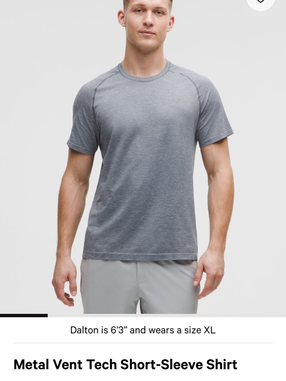 Lululemon Men’s Metal Vent Tech Short Sleeve Shirt Gray Medium